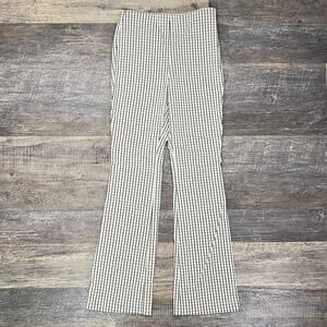 Vila 36 tan and black flared leg elastic waist pants size 6 B161